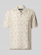Marc O'Polo Regular Fit Leinenhemd mit Allover-Print in Sand, Größe S