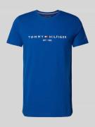 Tommy Hilfiger T-Shirt mit Label-Print in Royal, Größe L