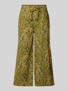 Christian Berg Woman Loose Fit Leinenculotte mit Paisley-Muster in Oli...