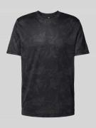 Christian Berg Men T-Shirt mit Allover-Muster in Black, Größe S