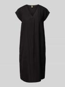 Soyaconcept Knielanges Kleid mit V-Ausschnitt Modell 'Ina' in Black, G...