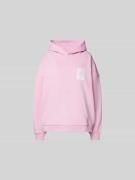 OH APRIL Oversized Hoodie mit Label-Print in Pink, Größe L