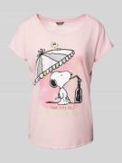 Montego T-Shirt mit Motiv-Print in Rose, Größe XS