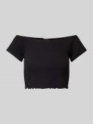 Vero Moda Cropped Off-Shoulder-Top mit Strukturmuster Modell 'HADI' in...