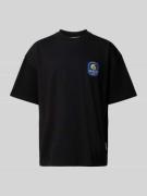 No Bystanders T-Shirt mit Label-Stitching in Black, Größe S