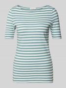 Marc O'Polo T-Shirt mit Streifenmuster in Aqua, Größe S