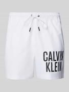 Calvin Klein Underwear Badehose mit Label-Print in Weiss, Größe L