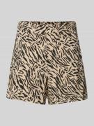 Pieces High Waist Shorts aus Viskose mit Animal-Print Modell 'NYA' in ...
