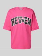 REVIEW T-Shirt mit Label-Print in Pink, Größe XS