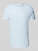 MCNEAL T-Shirt mit geripptem Rundhalsausschnitt in Hellblau, Größe S
