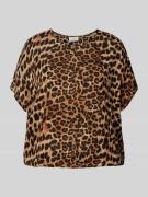 Kaffe Blusenshirt mit Animal-Print Modell 'amber' in Black, Größe 42