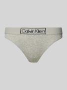 Calvin Klein Underwear String mit elastischem Logo-Bund in Silber Mela...