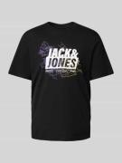 Jack & Jones T-Shirt mit Label-Print in Black, Größe S