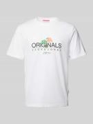 Jack & Jones T-Shirt mit Label-Print Modell 'CYRUS' in Weiss, Größe S