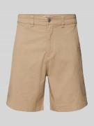 REVIEW Shorts in unifarbenem Design in Beige, Größe XS