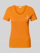 s.Oliver RED LABEL T-Shirt mit Motiv-Print in Orange, Größe 34