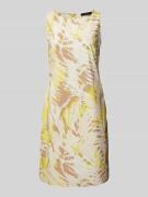 comma Knielanges Kleid mit Rundhalsausschnitt in Gelb, Größe 34