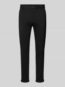 Lindbergh Slim Fit Stoffhose mit verkürztem Schnitt in Black, Größe L