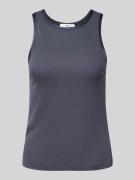 Mango Tanktop mit Feinripp Modell 'BALI' in Marine, Größe XS