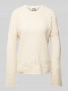 JAKE*S STUDIO WOMAN Oversized Strickpullover mit Lochmuster in Ecru, G...