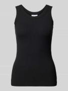 Calvin Klein Womenswear Tanktop in Ripp-Optik in Black, Größe L