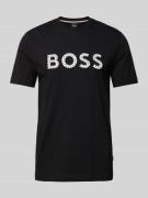 BOSS T-Shirt mit Label-Print Modell 'Thompson' in Black, Größe L