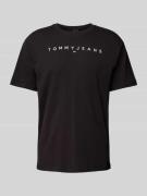 Tommy Jeans T-Shirt mit Label-Print in Black, Größe L