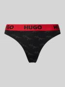 HUGO String mit elastischem Label-Bund in Black, Größe M