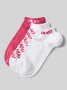 HUGO Sneakersocken mit Label-Print im 3er-Pack in Pink Melange, Größe ...