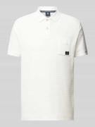 Lerros Poloshirt mit Label-Patch in Offwhite, Größe L