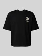 JAKE*S STUDIO MEN Oversized T-Shirt mit Motiv-Stitching in Black, Größ...