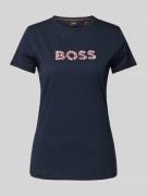 BOSS Orange T-Shirt mit Label-Print Modell 'Elogo' in Marine, Größe S