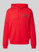 HUGO Hoodie mit Label-Print Modell 'Dimonihood' in Rot, Größe L