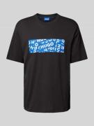 Hugo Blue T-Shirt mit Label-Print Modell 'Nalayo' in Black, Größe S