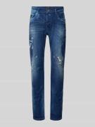 ELIAS RUMELIS Slim Fit Jeans im 5-Pocket-Design Modell 'Noel' in Blau,...