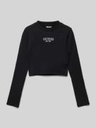 Guess Longsleeve mit Label-Stitching in Black, Größe 140