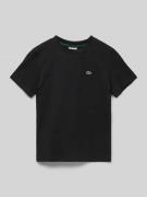 Lacoste T-Shirt mit Logo-Patch in Black, Größe 152