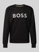 BOSS Sweatshirt mit Label-Stitching Modell 'Soleri' in Black, Größe L