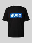 Hugo Blue T-Shirt mit Logo-Print Modell 'Nico' in Black, Größe L