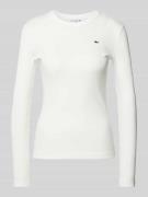 Lacoste Sport Longsleeve mit Label-Badge in Offwhite, Größe 40