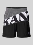 KARL KANI Regular Fit Shorts mit Label-Stitching in Black, Größe L