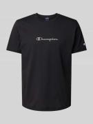 CHAMPION Oversized T-Shirt mit Label-Print in Black, Größe L