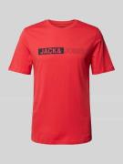 Jack & Jones T-Shirt mit Label-Print Modell 'NEO' in Rot, Größe L