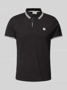 s.Oliver RED LABEL Poloshirt mit Label-Print in Black, Größe L