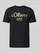 s.Oliver RED LABEL T-Shirt mit Rundhalsausschnitt in Black, Größe L