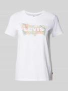 Levi's® T-Shirt mit Label-Print Modell 'HIBISCUS' in Offwhite, Größe M