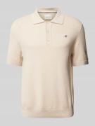 Gant Regular Fit Poloshirt mit Label-Stitching in Beige, Größe L