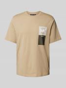 Michael Kors T-Shirt mit Label-Print Modell 'MK BEACON' in Khaki, Größ...