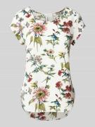 Only Blusenshirt mit floralem Muster Modell 'VIC' in Ecru, Größe 34
