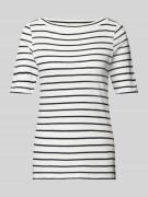 Tom Tailor Gestreiftes Damen T-Shirt in Weiss, Größe L